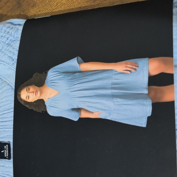 GAP Light Blue Gauze Dress Size Small - Picture 2 of 6